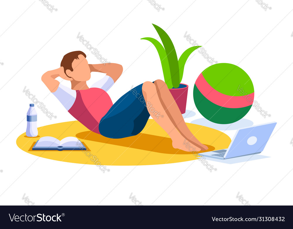 Active boy stretching and Royalty Free Vector Image