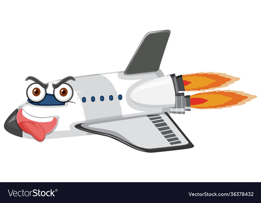 Airplane cartoon character with crazy face