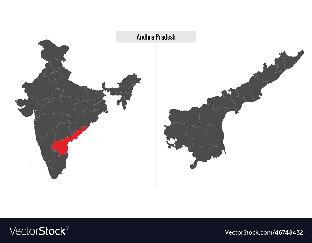 Andhra Pradesh Map State Of India Royalty Free Vector Image 9299