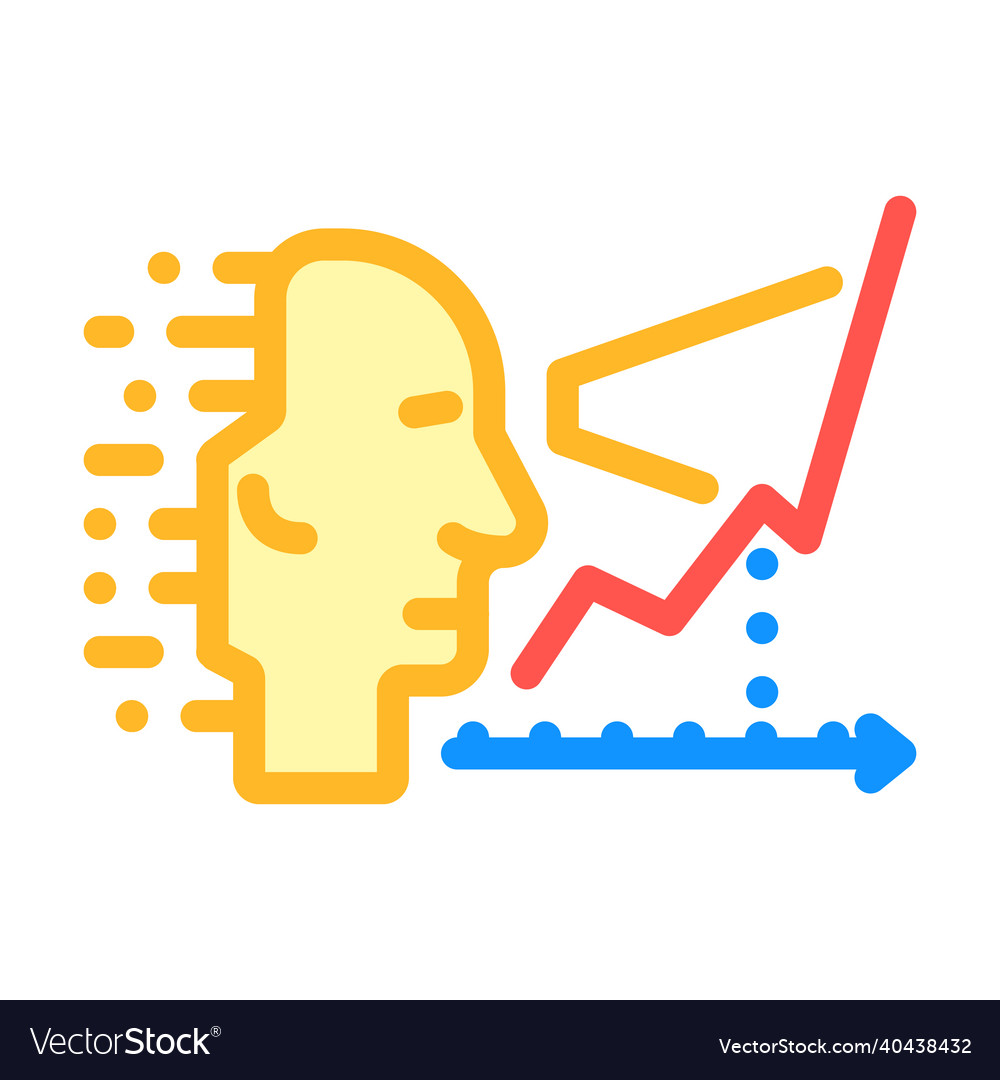 Artificial intelligence analytics color icon vector image Artificial intelligence analytics color icon