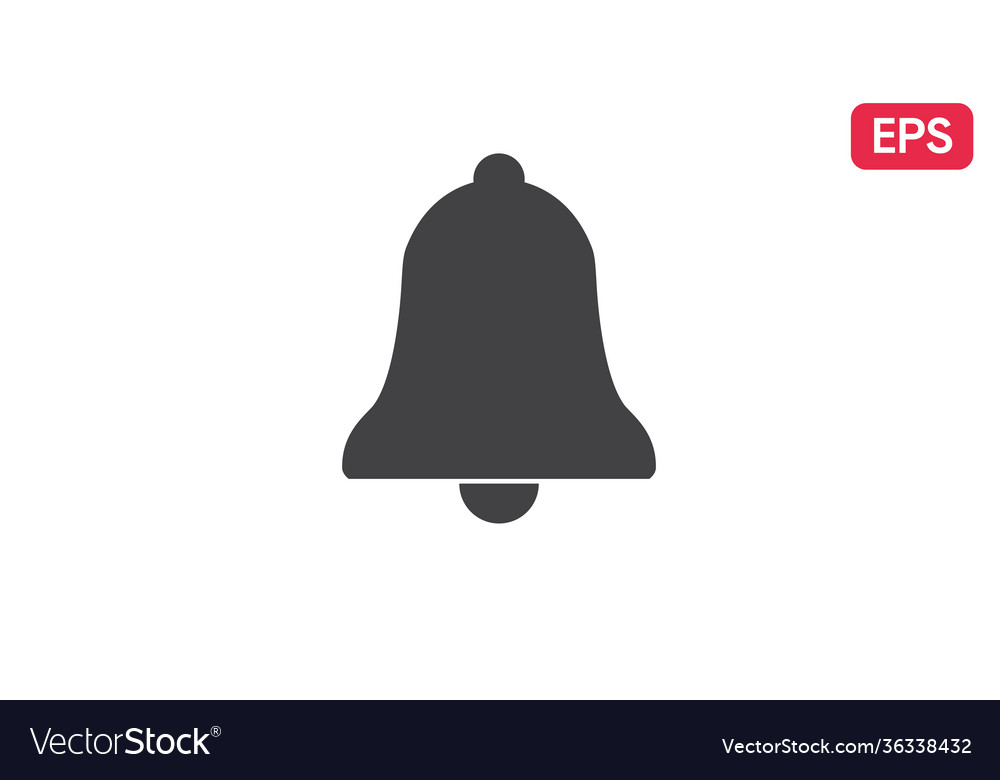 Bell icon flat isolated