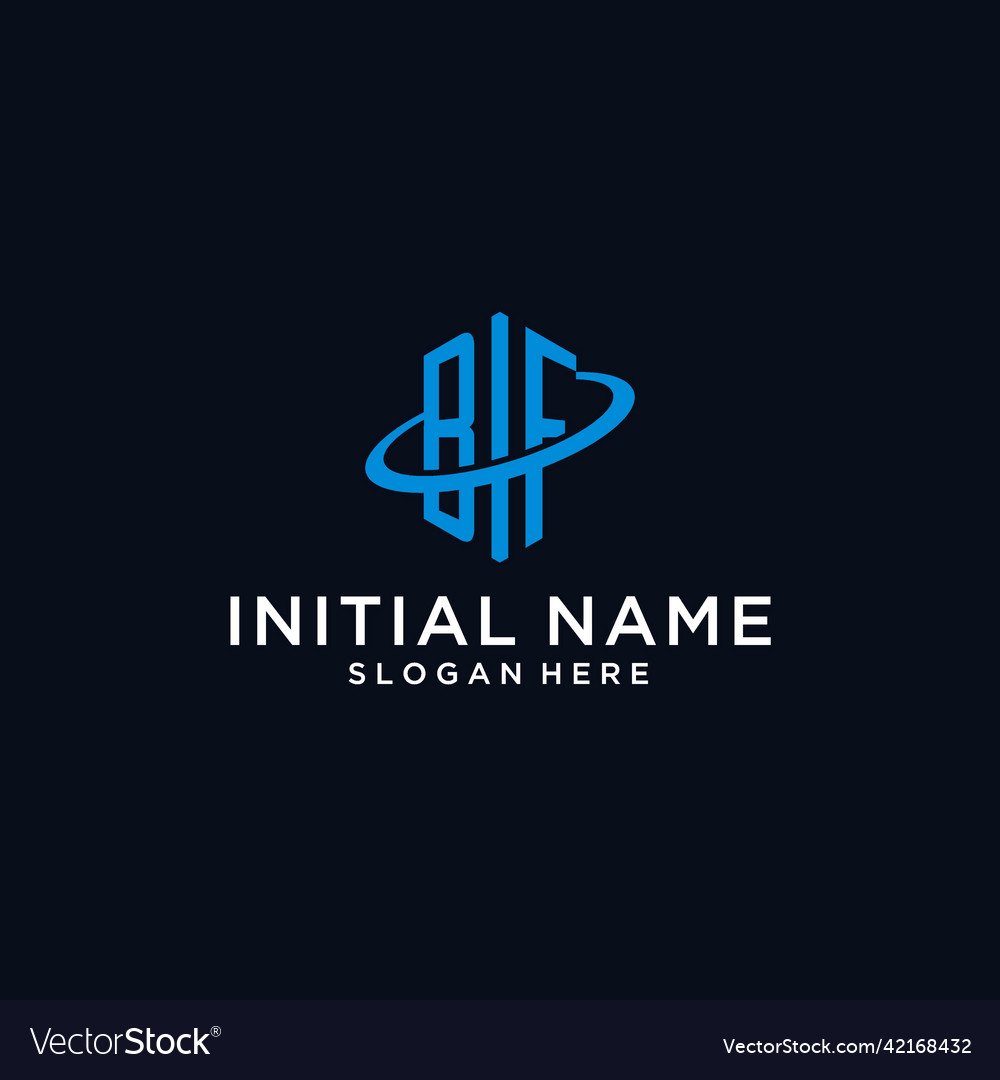 Bf initial monogram logo with hexagonal shape Vector Image Bf initial monogram logo with hexagonal shape