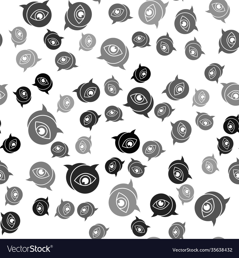 Black eye scan icon isolated seamless pattern vector image Black eye scan icon isolated seamless pattern