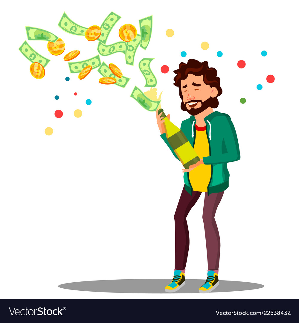 Businessman Celebrating with Money