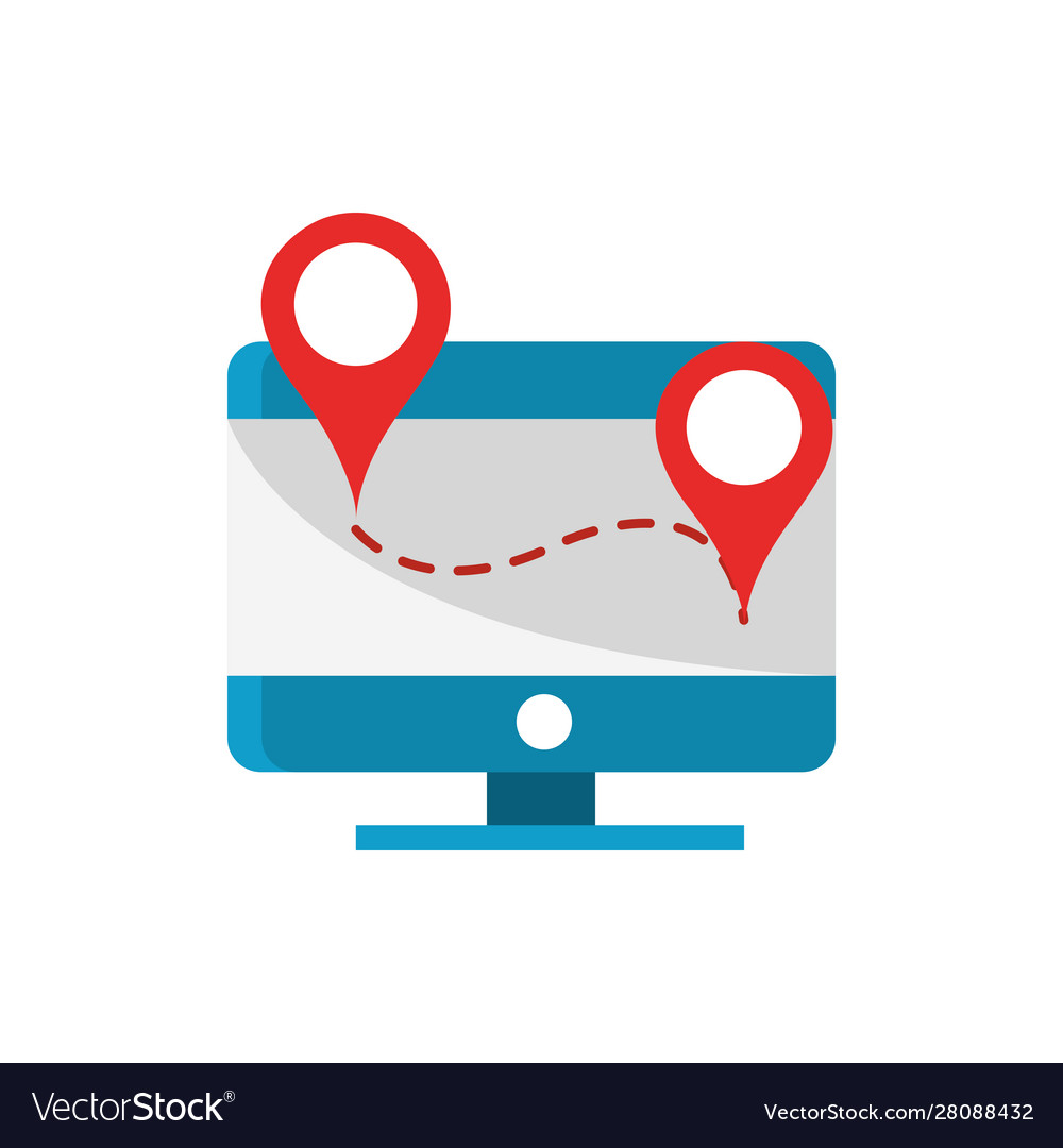 Computer track route pointer gps map