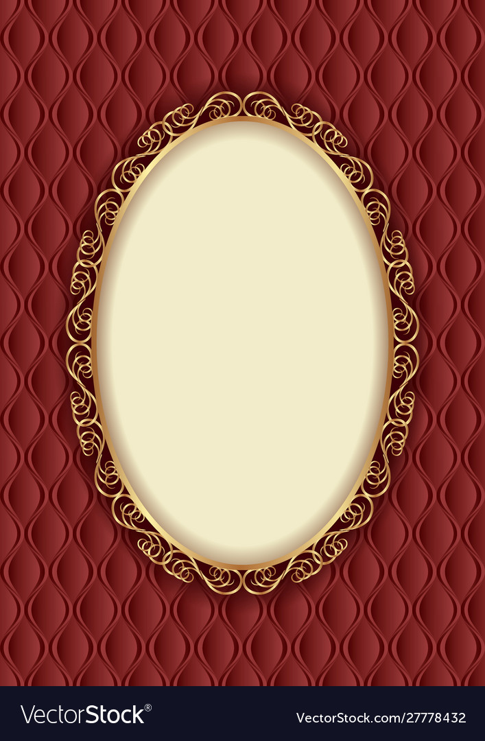 Decorative Background With Golden Frame And Vector Image