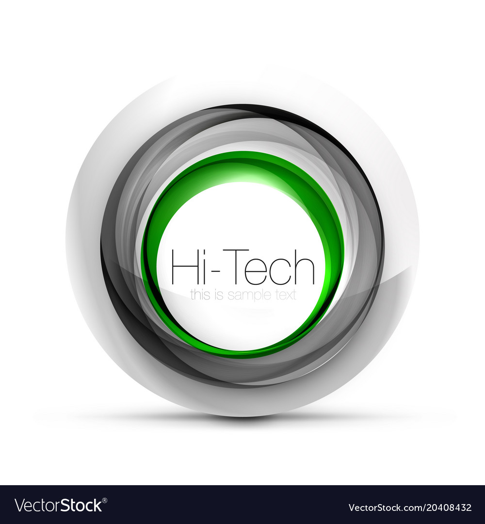 Digital techno sphere web banner button or icon