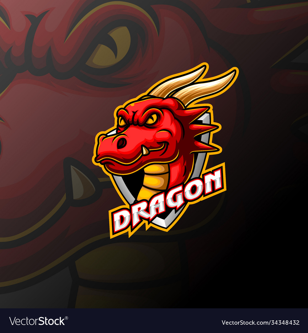 Dragon mascot logo design Royalty Free Vector Image