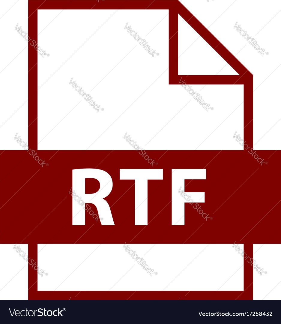 File name extension rtf type Royalty Free Vector Image