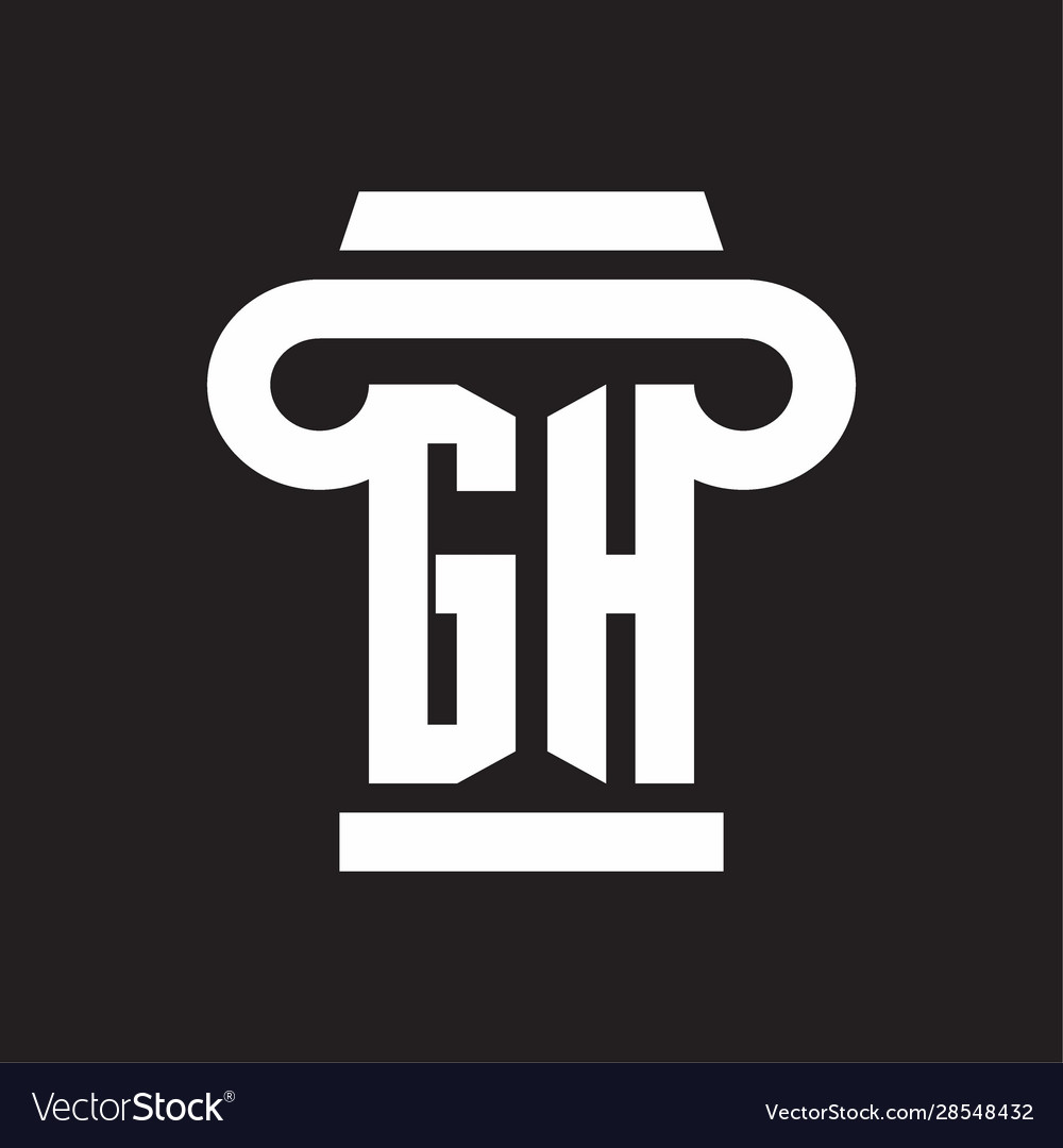 Gh logo monogram with pillar style design template