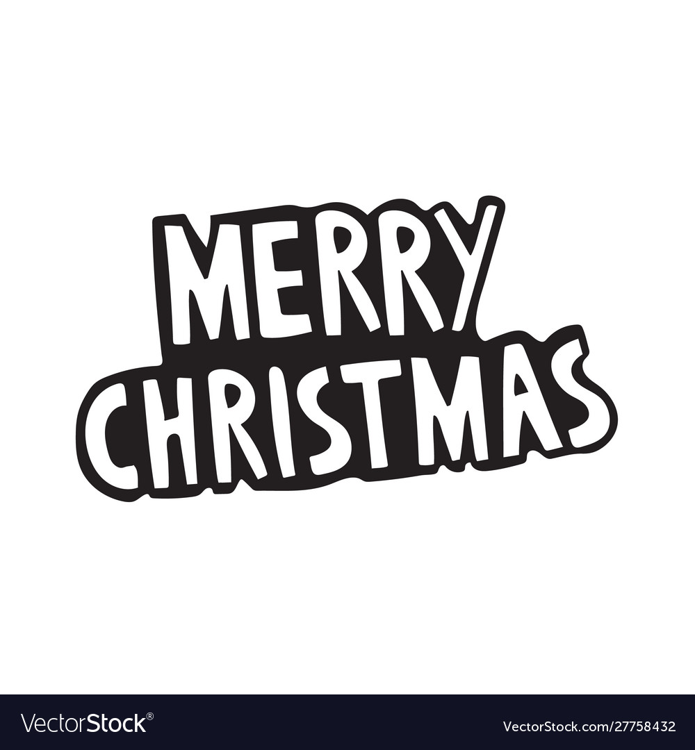 Hand drawn merry christmas signature isolated Vector Image