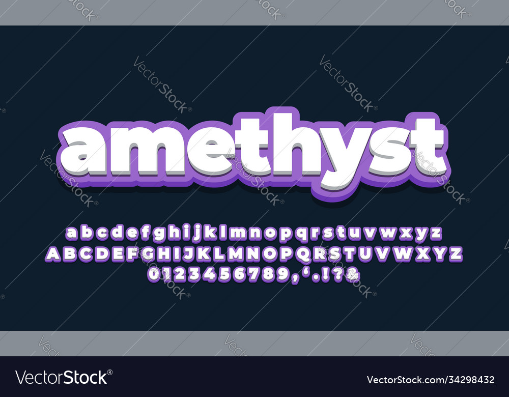 Light purple with white 3d font effect or text Vector Image Light purple with white 3d font effect or text