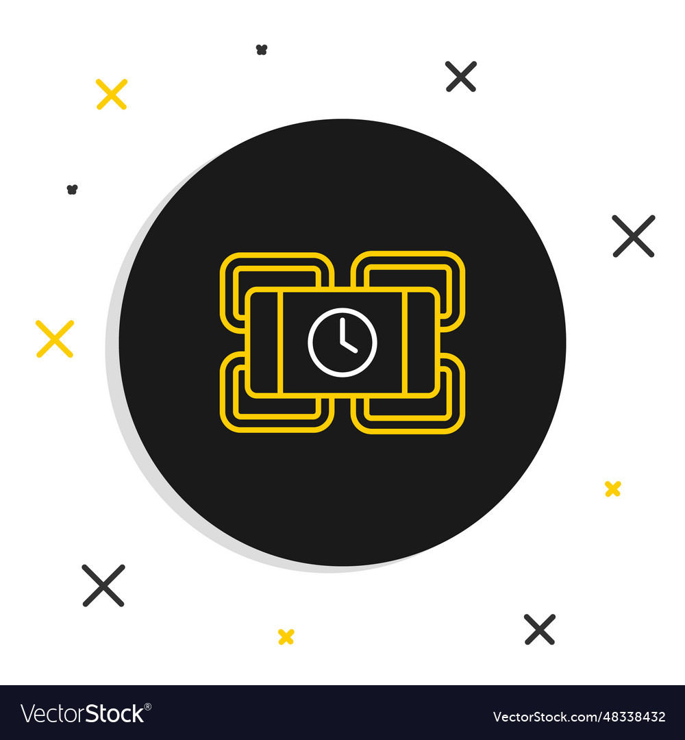 Line detonate dynamite bomb stick and timer clock vector image Line detonate dynamite bomb stick and timer clock