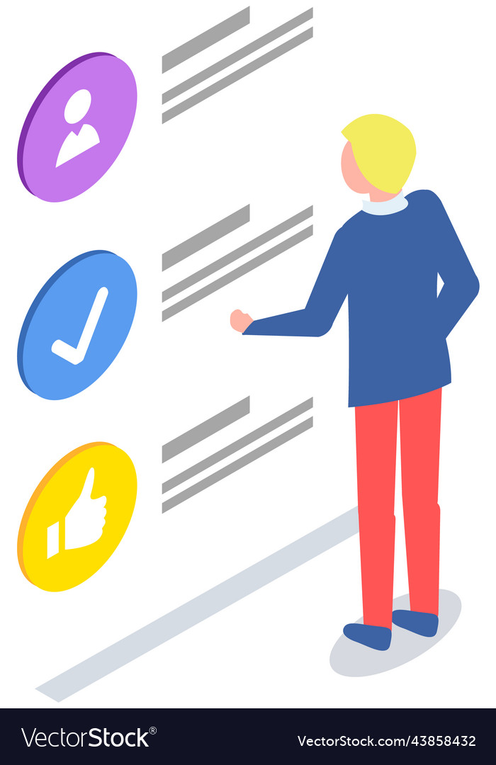 Man checking design of profile check mark Vector Image