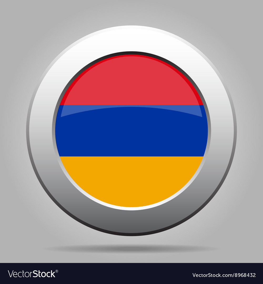 Metal button with flag of armenia