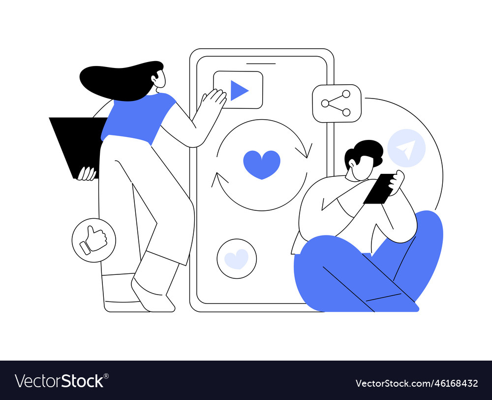 Mindlessly scrolling abstract concept vector image Mindlessly scrolling abstract concept