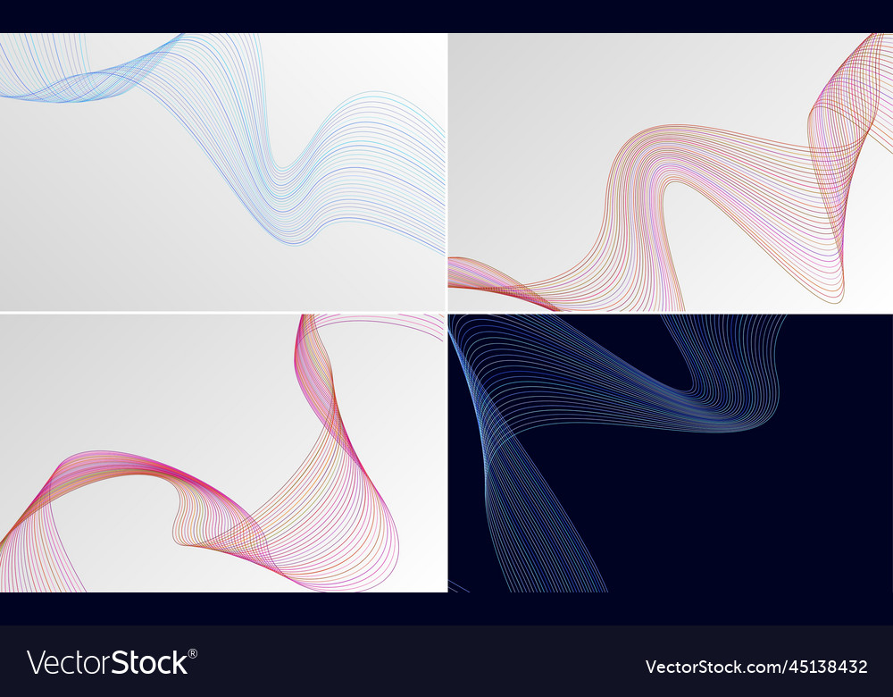 Modern wave curve abstract background pack Vector Image Modern wave curve abstract background pack