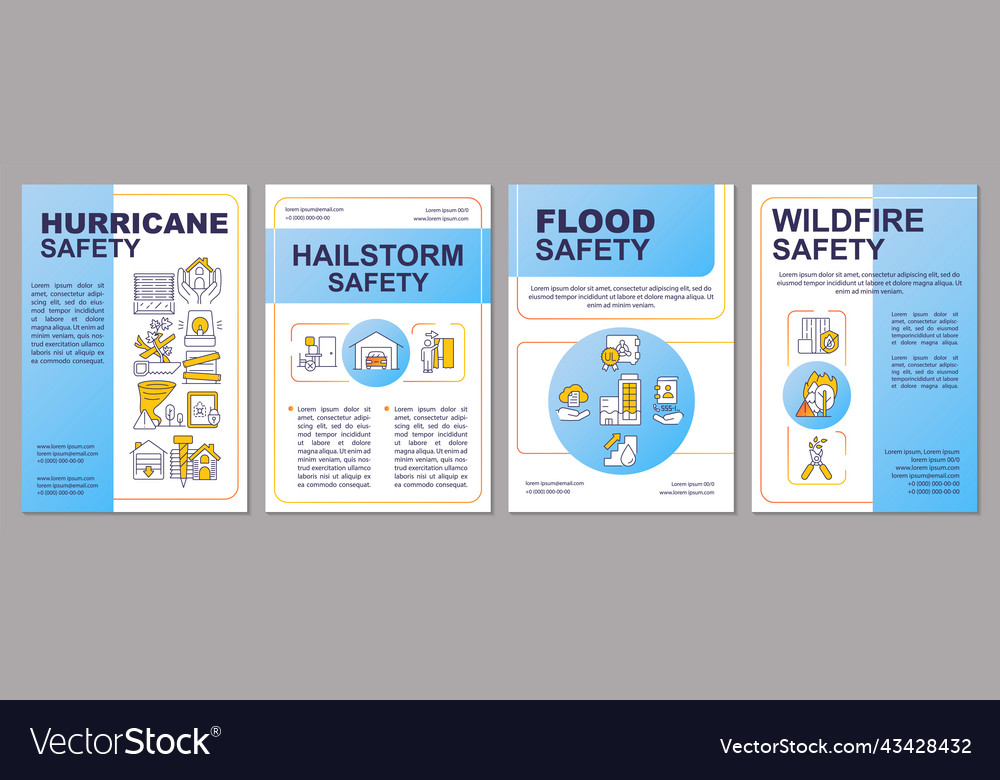 Natural disasters safety precautions blue