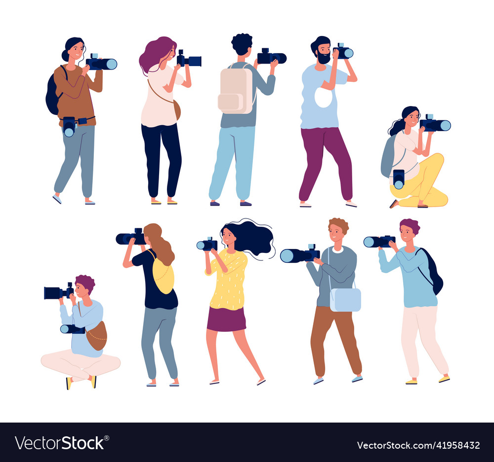 Photographer characters professional videography Vector Image