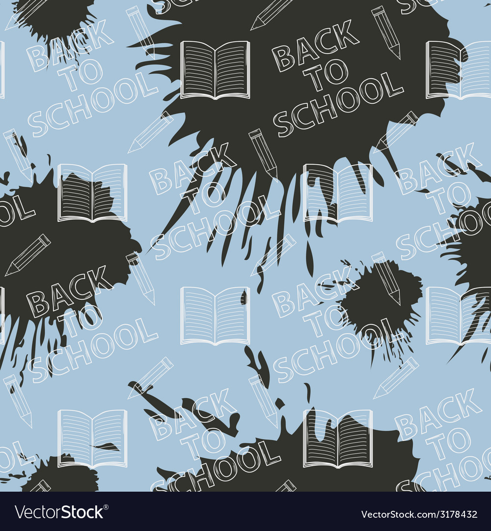 Seamless pattern back to school on blue background