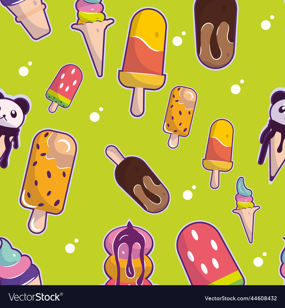 Seamless pattern background with ice cream icons