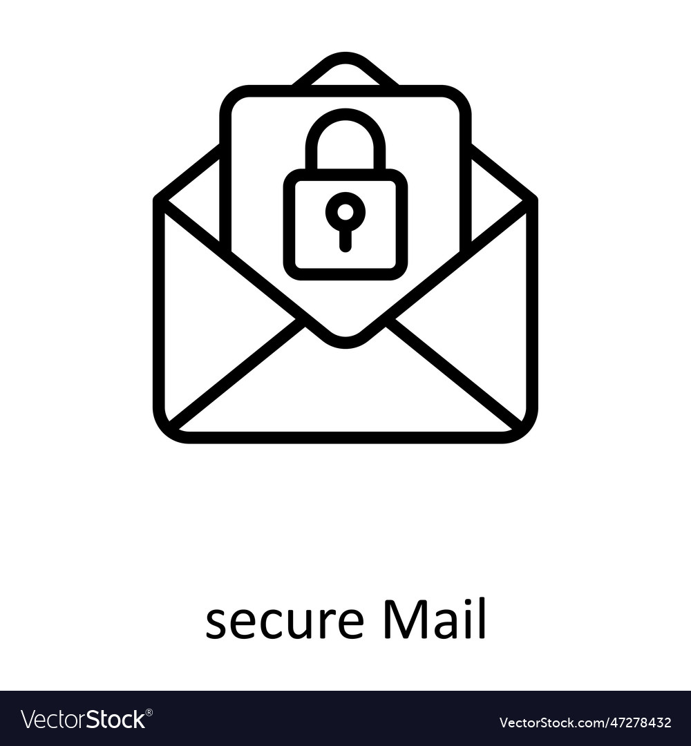 Secure mail outline icon design
