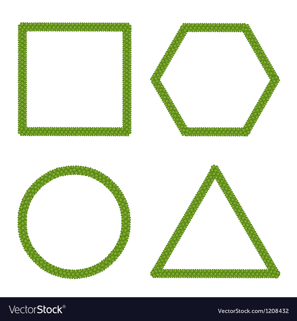 Set of geometric objects four leaf clover