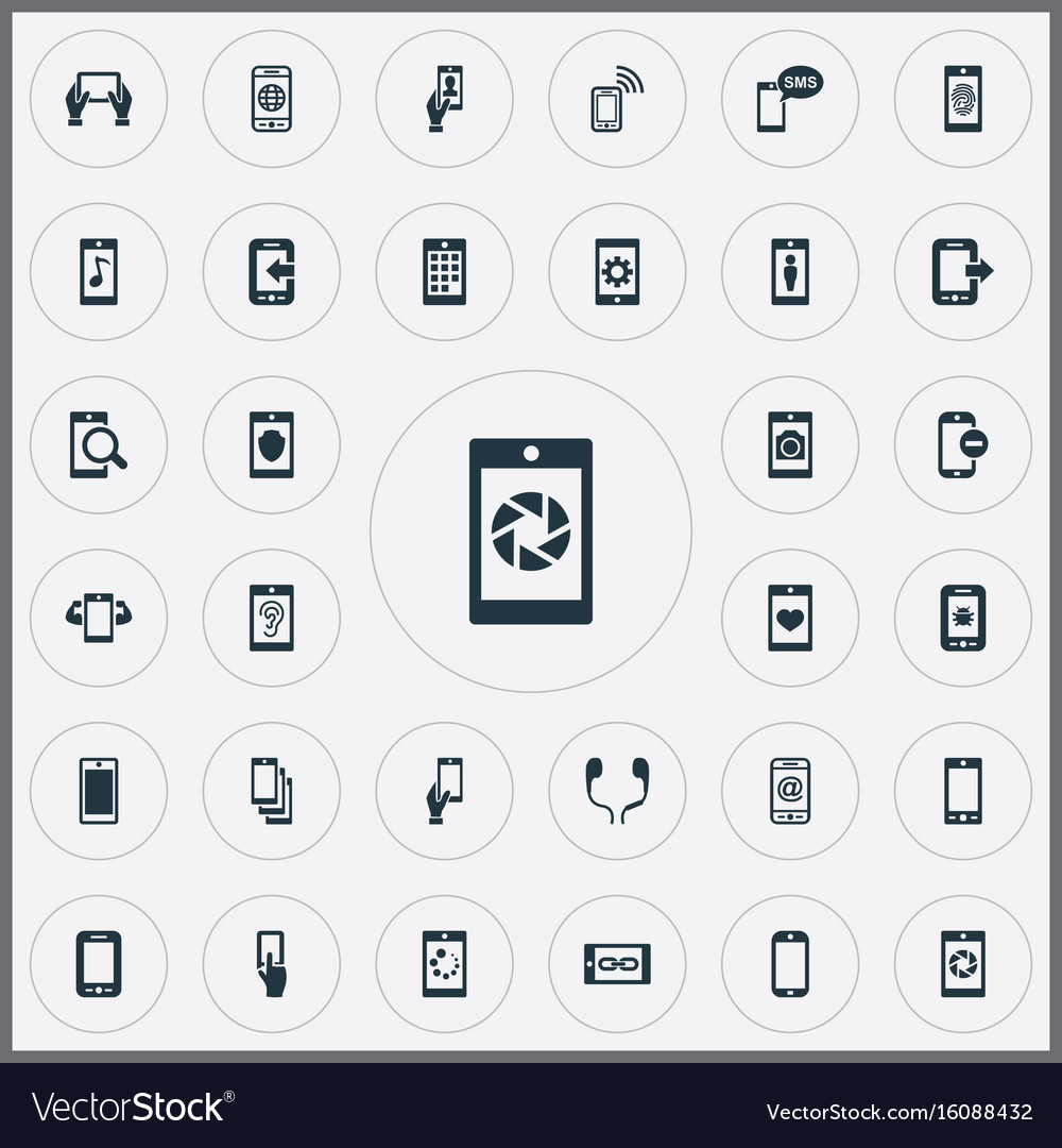 Set of simple mobile icons