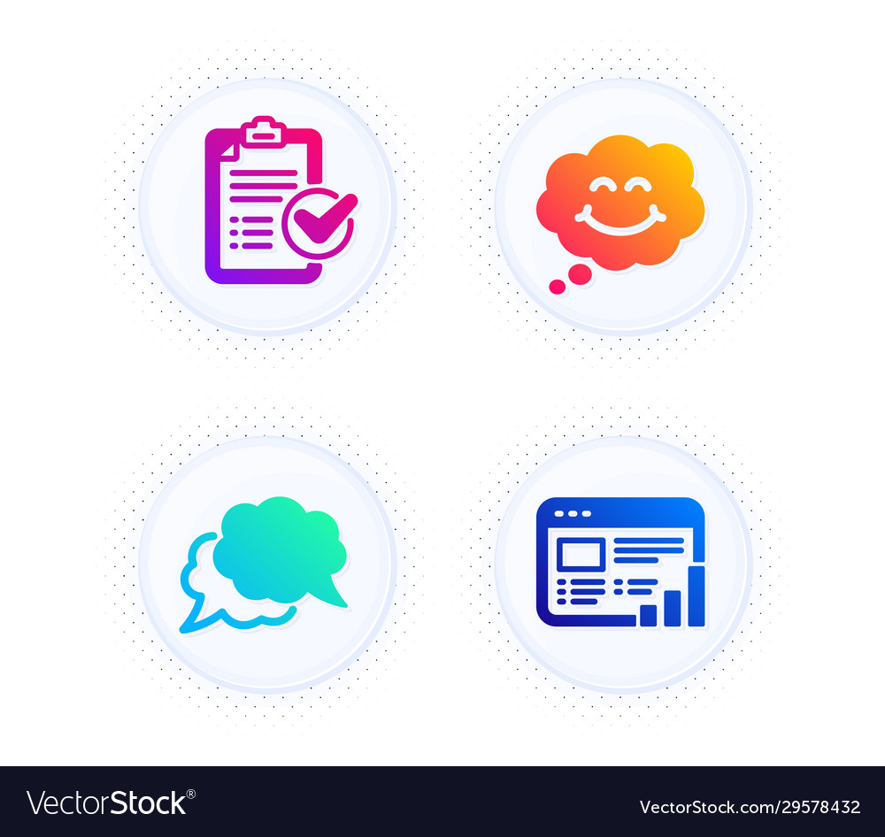 Smile survey checklist and chat message icons set