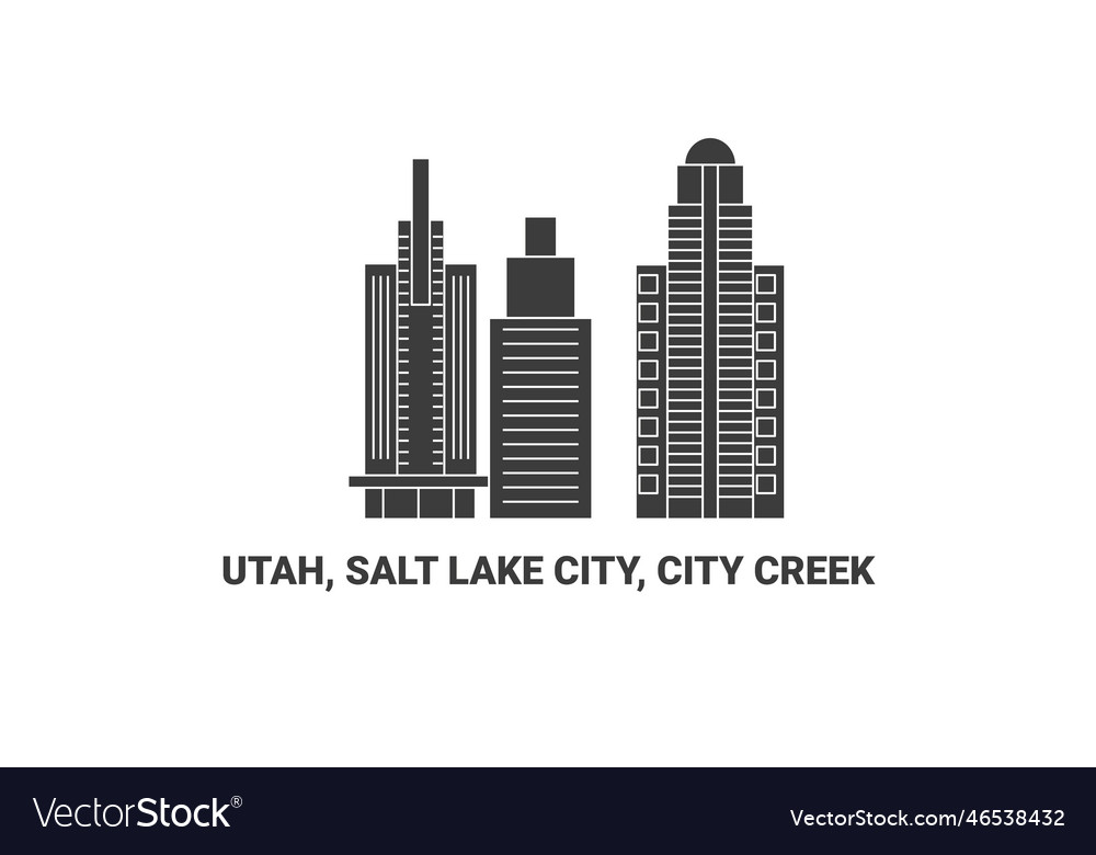 United states utah salt lake city creek Royalty Free Vector