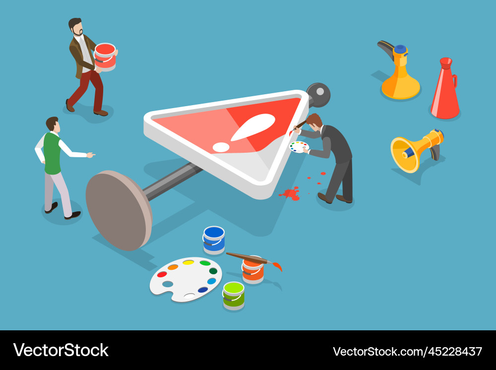 3d isometric flat conceptual Royalty Free Vector Image