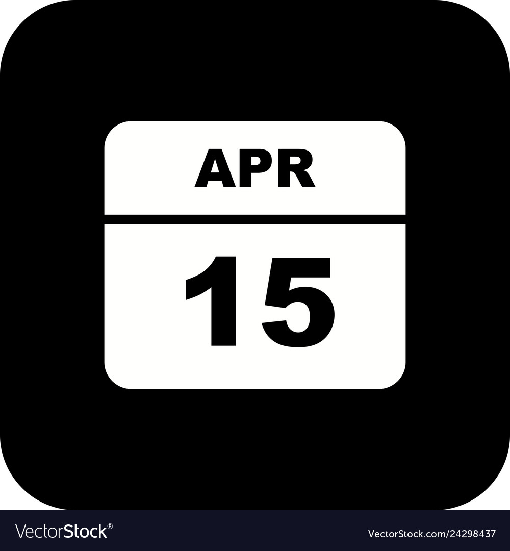 April 15th date on a single day calendar