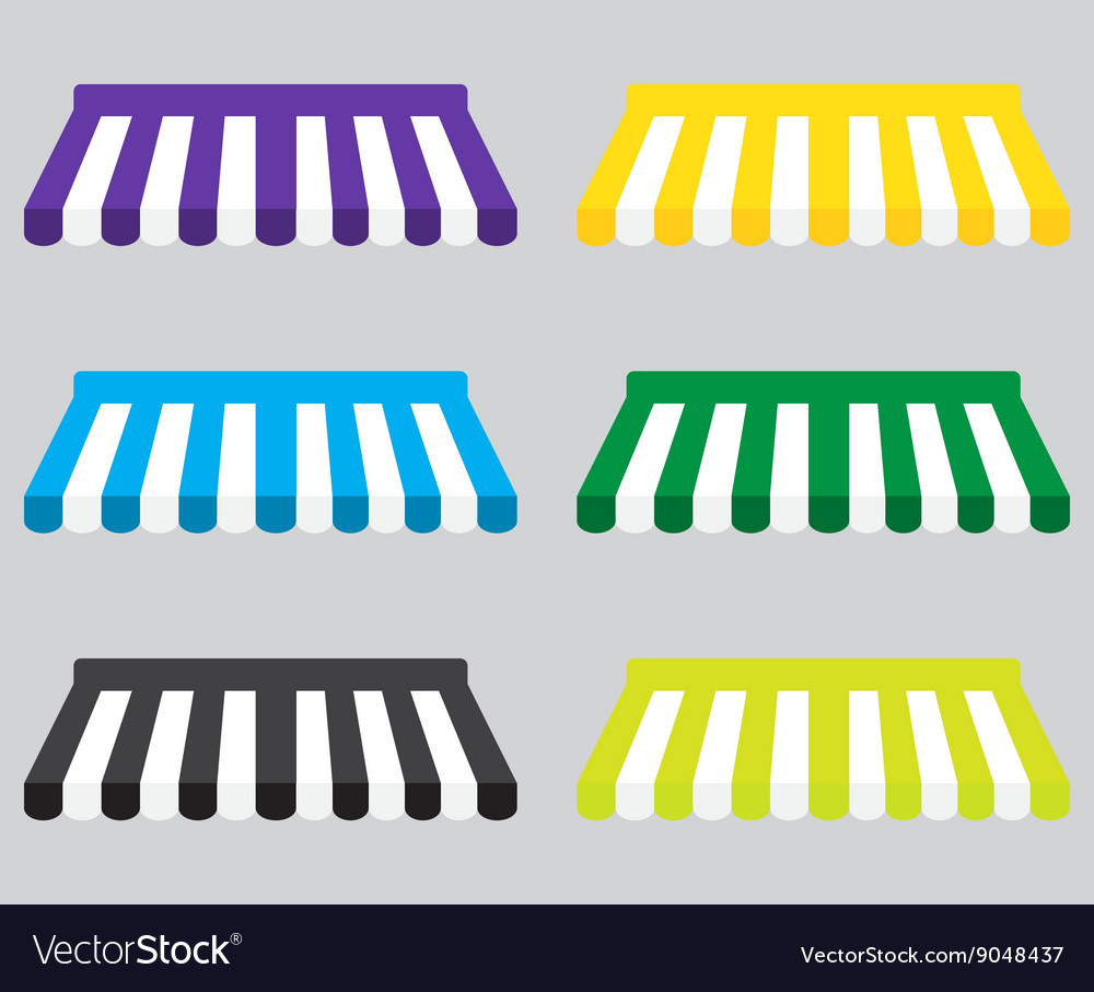 Awning color striped set for store element design