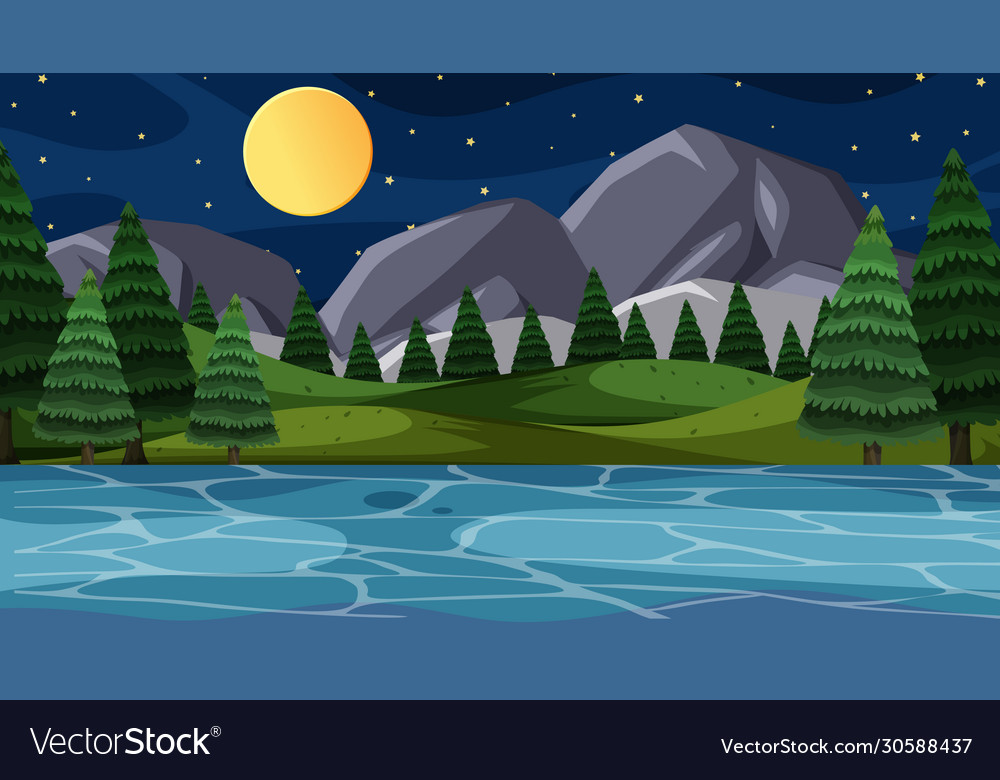 Background scene with many trees in park vector image Background scene with many trees in park