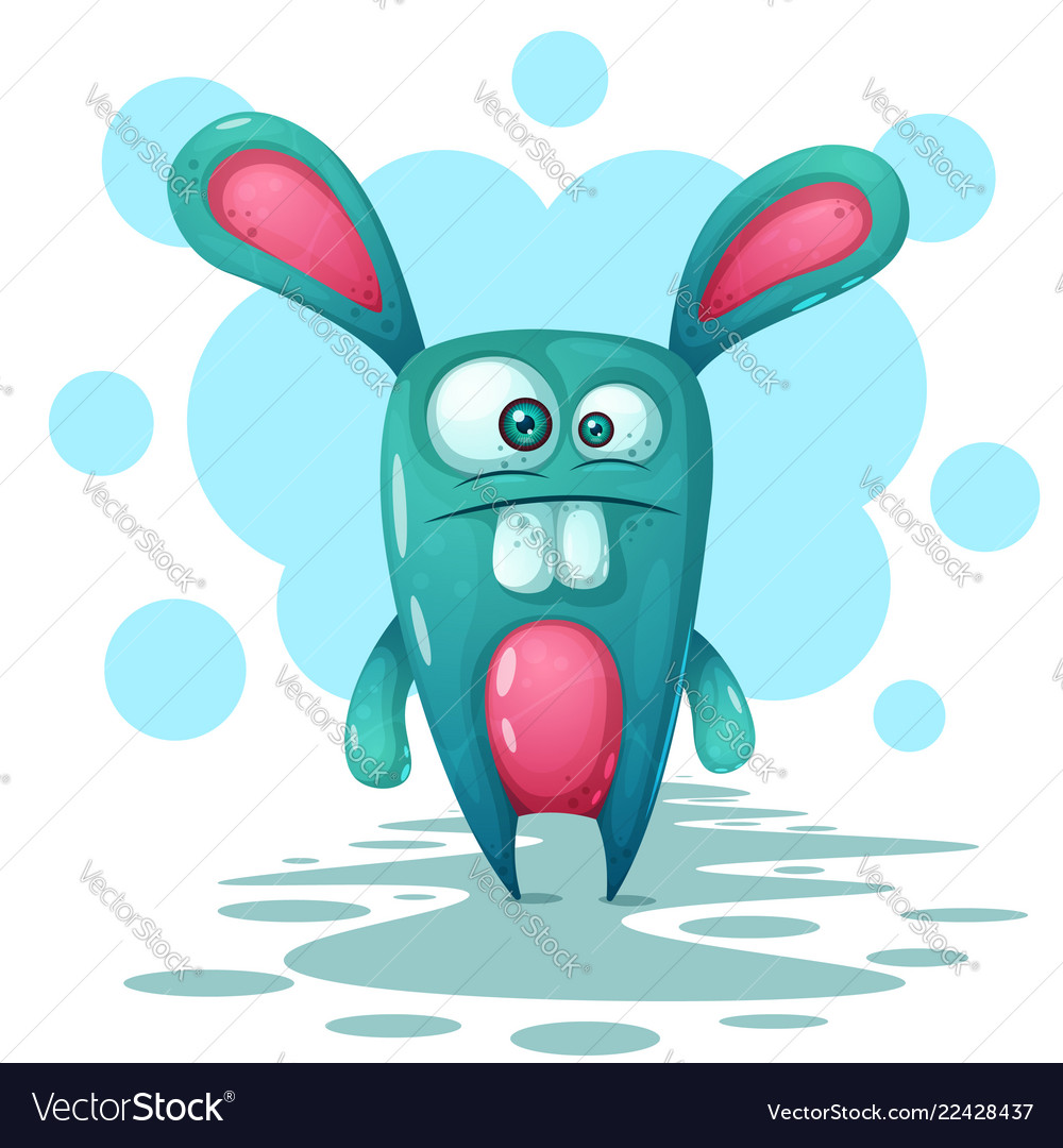 Crazy Cute Funnt Rabbit Characters Royalty Free Vector Image