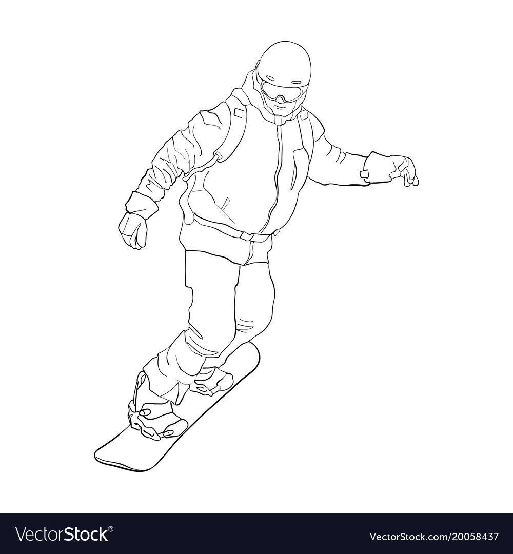 Drawing snowboarder Royalty Free Vector Image - VectorStock