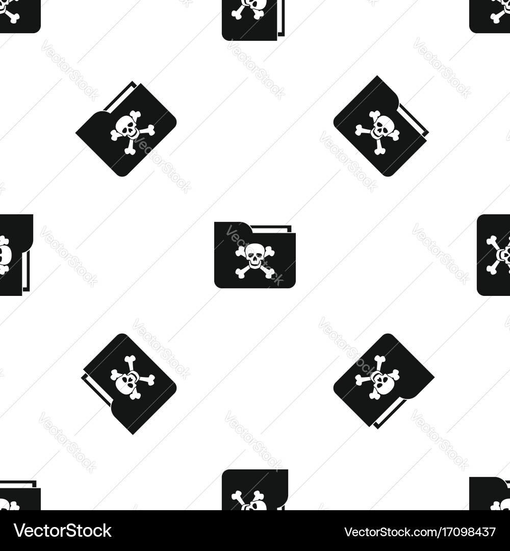 File folder with a skull pattern seamless black Vector Image