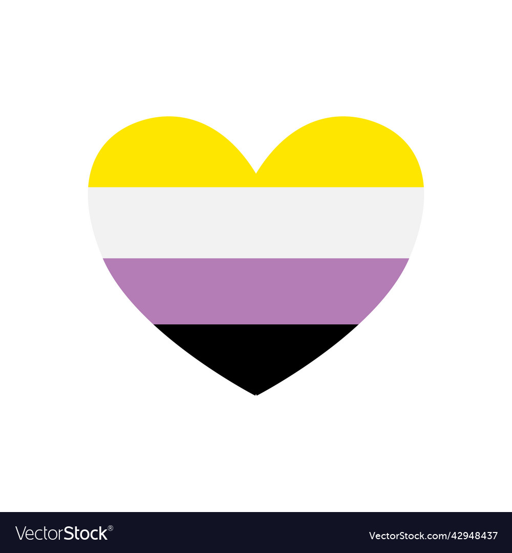 Flat non binary flag heart