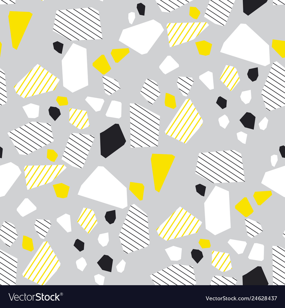 Geometrical particles flat color seamless pattern vector image Geometrical particles flat color seamless pattern
