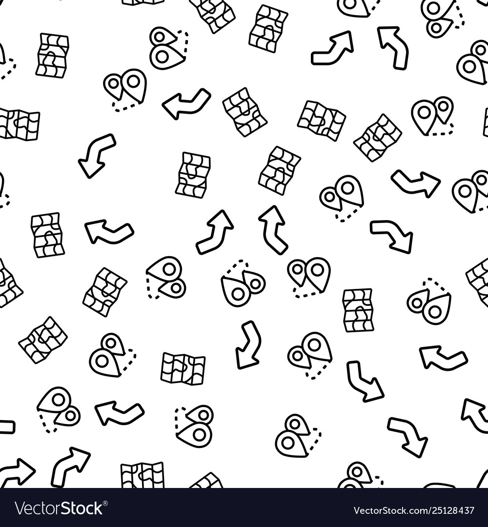 Gps map plan navigation seamless pattern vector image Gps map plan navigation seamless pattern
