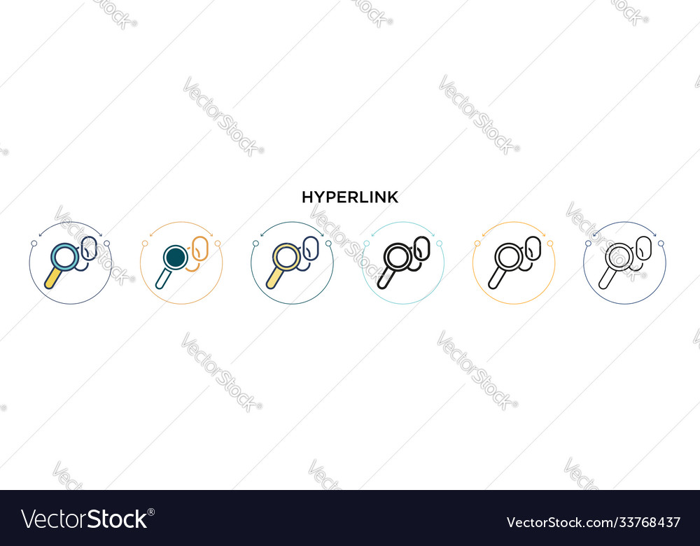 Hyperlink icon in filled thin line outline Vector Image Hyperlink icon in filled thin line outline