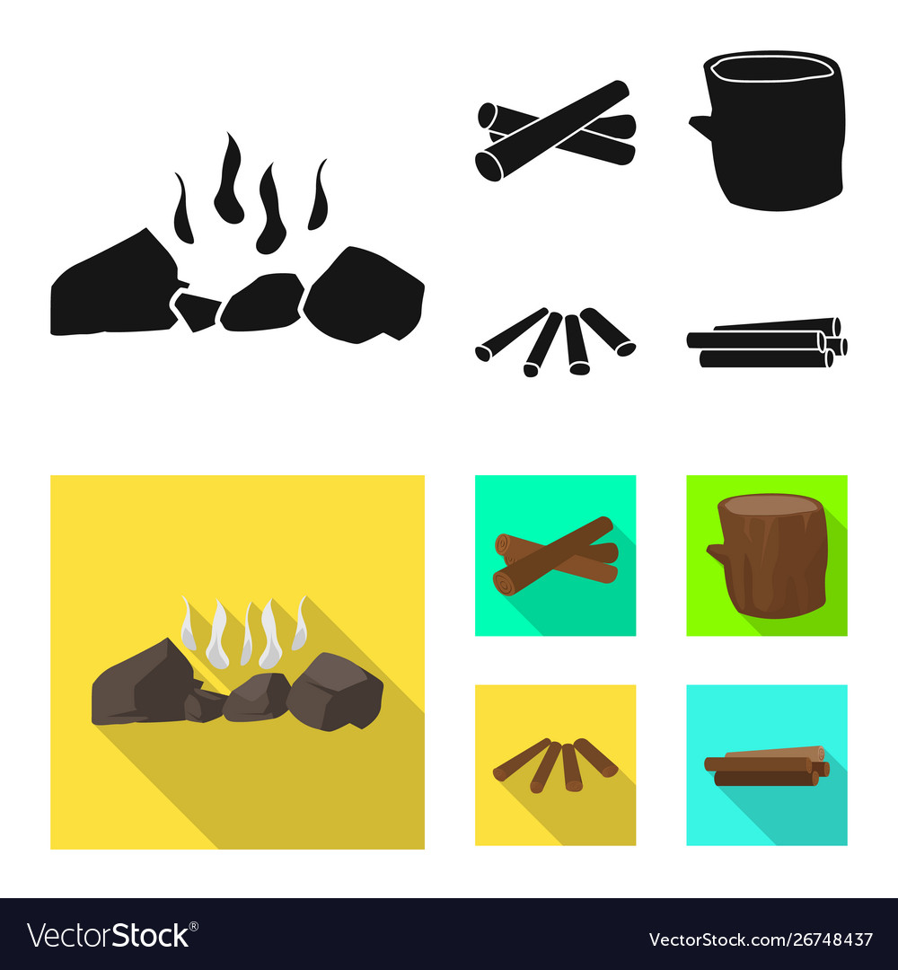 Isoliertes Objektmaterial und Logging Logo-Set