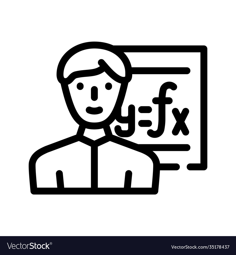 Mathematician engineer worker line icon vector image Mathematician engineer worker line icon