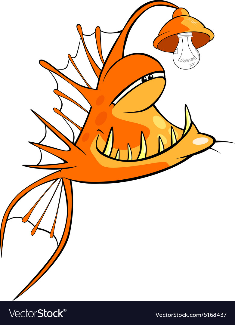Monk fish deep-water fish cartoon Royalty Free Vector Image Monk fish deep-water fish cartoon Royalty Free Vector Image