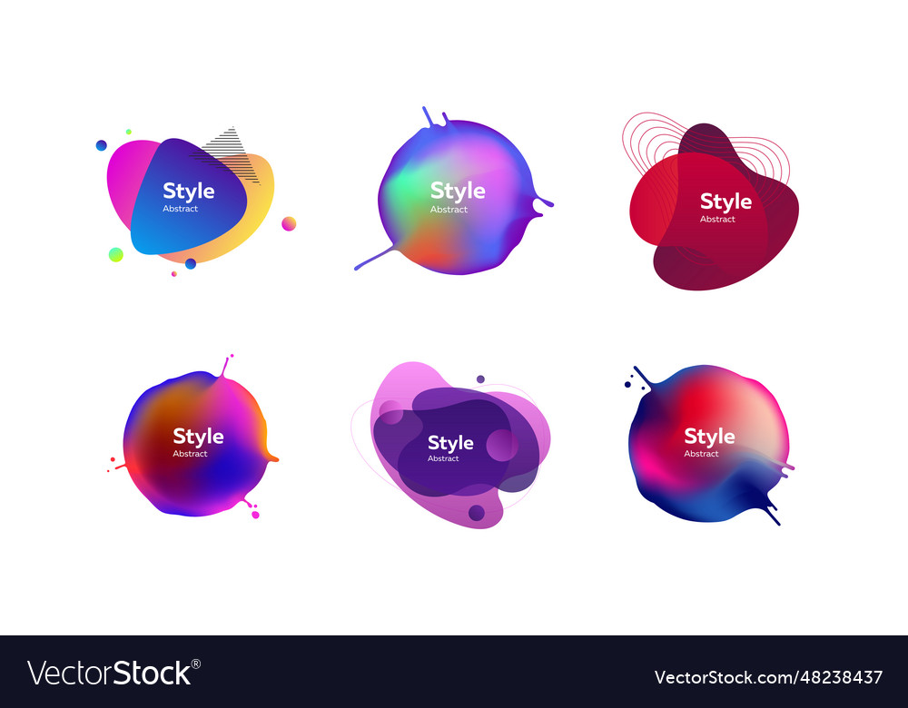 Multicolored abstract stains set