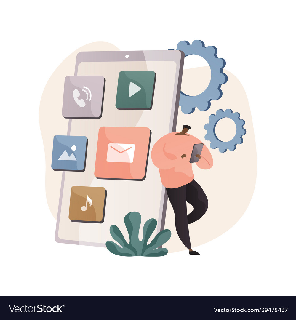 Native mobile app abstract concept Vector Image Native mobile app abstract concept