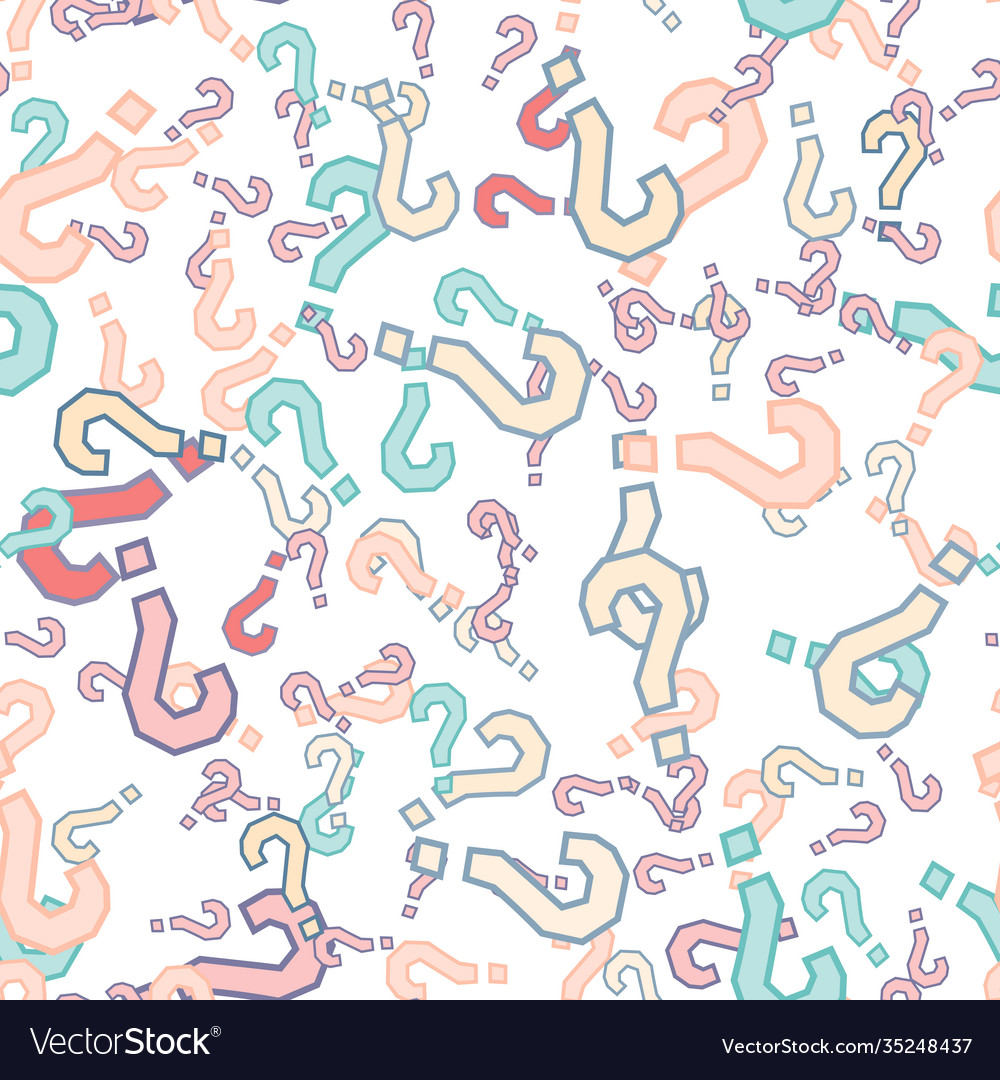 Quiz seamless pattern question marks doubt faq