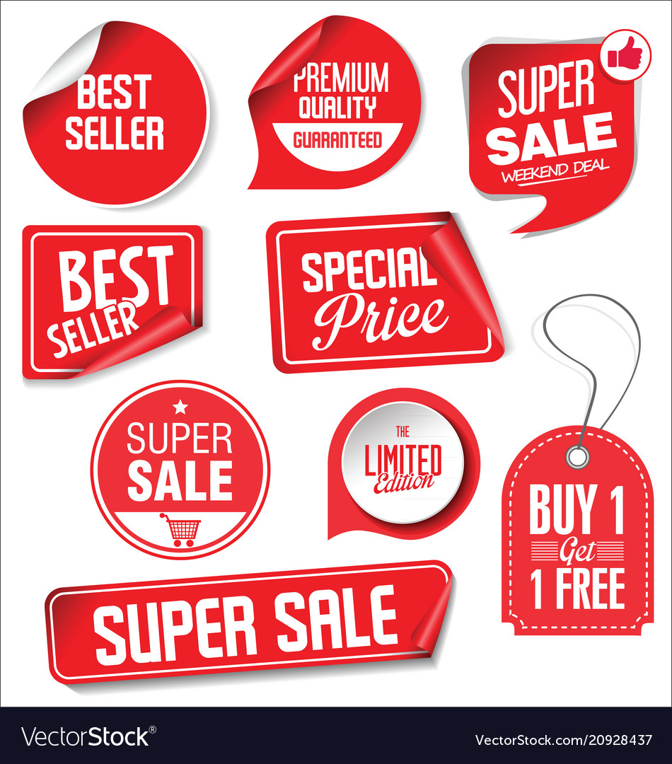 Price stickers Royalty Free Vector Image - VectorStock