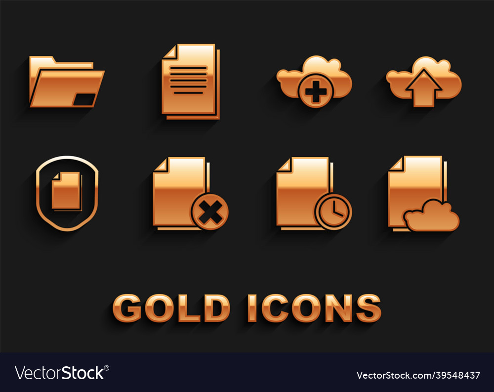Set delete file document cloud upload storage vector image Set delete file document cloud upload storage