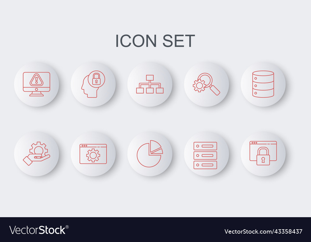 Set line secure your site with https hand vector image Set line secure your site with https hand